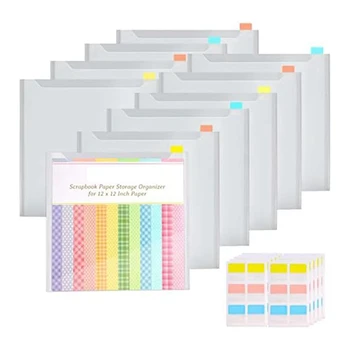 1 Комплект С 60 Липкими Указательными Язычками, 10 Упаковок Пластикового Бумажного пакета Для хранения Бумажных файлов Изображение
