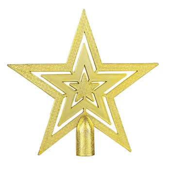 20-сантиметровая звезда на рождественской елке, украшение фестиваля звезд на верхушке елки Happy Christmas (золото) Изображение