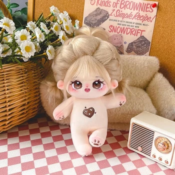 20 см Кукла-идол Печенье Какао Плюшевые куклы Kawaii Мягкие Фигурки на заказ Игрушки без атрибутов Детские голые куклы для детских подарков Изображение