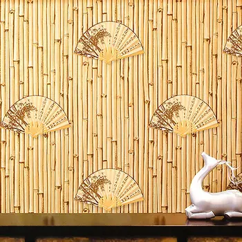 3d Бамбуковые обои Фон для телевизора и дивана Обои в классическом китайском стиле для оформления стен в чайном домике, кабинете, ресторане отеля Изображение