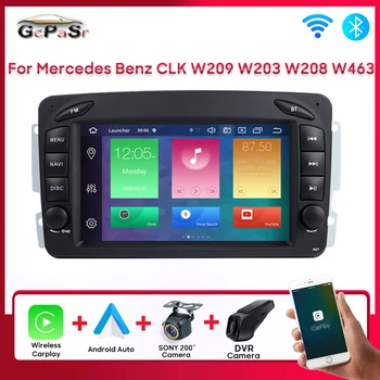 7-Дюймовый 8-ядерный Android для Mercedes Benz CLK W209 W203 W208 W463 GPS Навигация Без 2din DVD Автомобильный мультимедийный плеер Carplay BT DSP Изображение