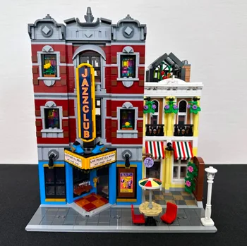 Club Expert Pizza Shop MOC Model Modular House Building Blocks 10312, Совместимые с Street View Игрушки для детей и взрослых Изображение