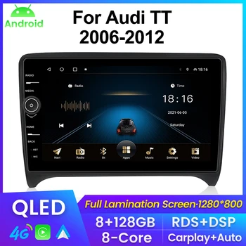 QLED Экран Автомагнитолы для Audi TT MK2 8J 2006 2007-2012 Мультимедийный плеер для Carpl Android Auto автомобильная интеллектуальная система без 2din Изображение