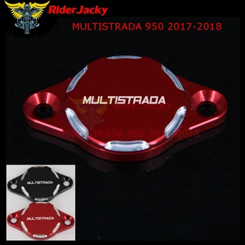 RiderJacky Черный Красный Крышка масляного фильтра двигателя мотоцикла с ЧПУ для Ducati MULTISTRADA 950 2017-2018 Изображение