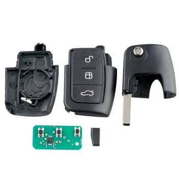 Автомобильный умный дистанционный ключ с 3 кнопками, подходит для Ford Focus Fiesta 2013, чехол-брелок 433 МГц Изображение