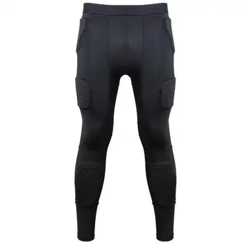 Амортизирующие мужские защитные брюки для защиты от столкновений, баскетбольные тренировочные колготки, леггинсы, наколенники, спортивные компрессионные брюки Изображение