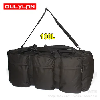 Большая багажная сумка, 100-литровый военно-тактический рюкзак, мужская дорожная сумка на открытом воздухе, многофункциональная сумка, спортивная сумка для хранения кемпинговой палатки. Изображение
