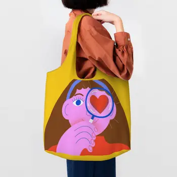 В поисках любви Сумка для покупок в продуктовых магазинах, холщовая сумка для покупок через плечо, большая вместительная моющаяся уличная настенная сумка Элдридж Изображение