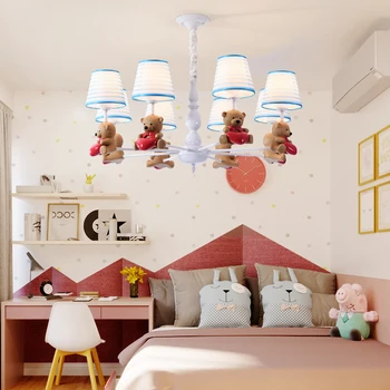 Декоративная люстра из ткани современного искусства YUNYI, детская комната в простом стиле, Железная мультяшная люстра Изображение