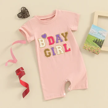 Детский наряд на 1-й день рождения Для мальчиков и девочек, баскетбольный комбинезон с пузырьками, милая футболка с вышитыми буквами, одежда для торта Изображение