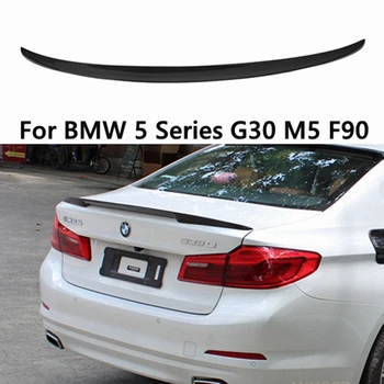 Для BMW 5 серии G30 G38 и M5 F90 P Style Задний спойлер из углеродного волокна, крыло багажника, 2016-2023 FRP, кованый карбон Изображение