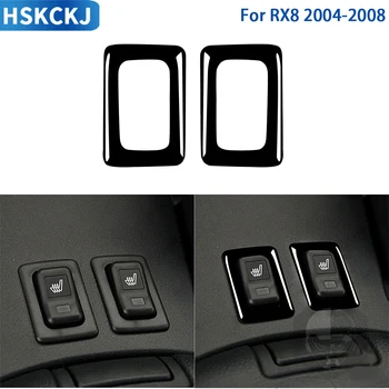 Для Mazda RX8 2004 2005 2006 2007 2008 Аксессуары Для салона автомобиля Черная кнопка обогрева сидений Рамка Отделка Наклейка Изображение