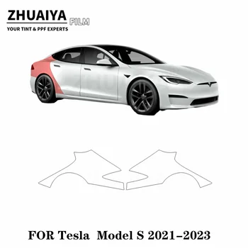 Для Tesla Model S Защитная пленка для заднего крыла PPF 8mil 2021 2022 2023 пленка для кузова автомобиля Изображение