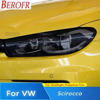 Для Volkswagen VW Scirocco 2008-2017 Автомобильная Лампа Защитная Пленка Для Фар Дымчатая Черная Прозрачная Наклейка Из ТПУ Изображение
