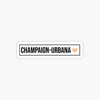 Знак Champaign Urbana, 5 шт., Автомобильные наклейки для декора, Бутылки с водой, Художественные украшения для багажа, детский принт, Настенное окно, Мотоцикл Изображение