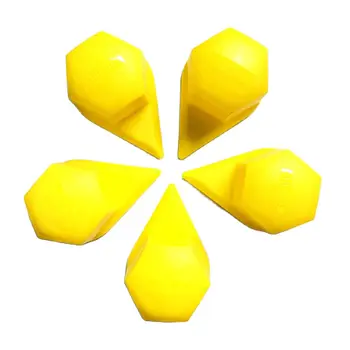 Индикатор колесной гайки желтого цвета с коротким колпачком типа SWS33 PP 100шт для автомобильных принадлежностей с гайкой 33 мм Изображение
