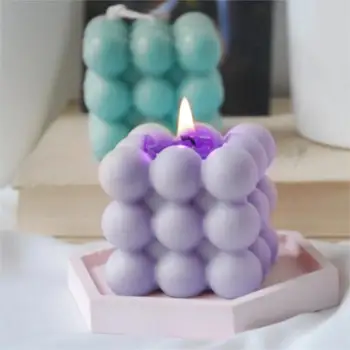 Кубические свечи Силиконовые формы 3D Creative Cube Ароматерапевтическая Гипсовая Свеча Ручной работы Для выпечки Шоколадных десертов Формы для тортов Инструменты Изображение