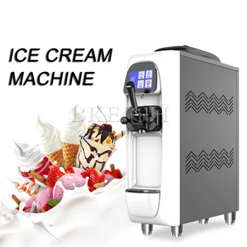 Маленькая машина для производства мягкого мороженого Высококачественная машина для производства мороженого большой емкости Изображение