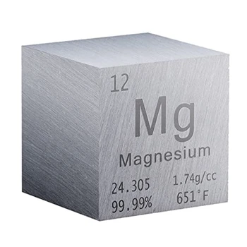 Металлический кубик магния диаметром 1 дюйм подходит для лабораторных экспериментов Elements Collections Изображение