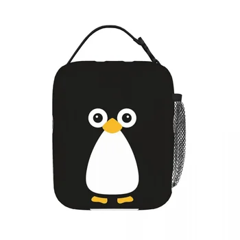 Милый векторный пингвин, Изолированные пакеты для ланча, Сменные сумки для пикника, термоохладитель, ланч-бокс, сумка для ланча для женщин, работы, школы, детей Изображение