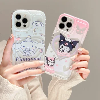 Мобильный телефон Sanrio Hello Kitty Kuromi My Melody Cinnamoroll для iPhone 14 Pro max чехол для телефона Apple 13/12 Cute 11 Fashion XR XS Изображение
