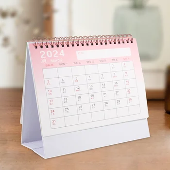 Настольный календарь 2024, настольный календарь с откидной крышкой, ежемесячный планировщик, Офисные календари для заметок, Новогодние украшения для дома Изображение