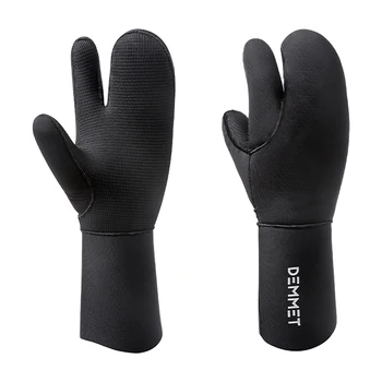 Неопреновые перчатки 7 мм для дайвинга, зимние Перчатки с подогревом Для мужчин и женщин, гидрокостюм для дайверов, подводное плавание, Гребля на каноэ, Подводная охота на подводную рыбу Изображение