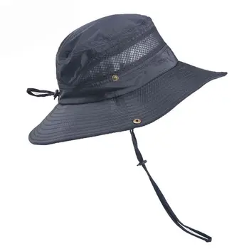 Новая рыболовная шляпа-ведро Унисекс, Рыболовная шляпа, Уличные Солнцезащитные шляпы с широкими полями, кепка для кемпинга, рыбалки, пеших прогулок Изображение