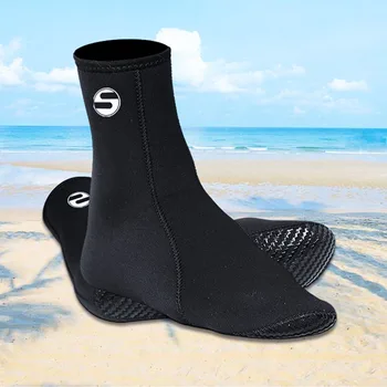 Новые носки для дайвинга из неопрена толщиной 3 мм, холодостойкие теплые пляжные носки для плавания для мужчин и женщин, для занятий водными видами спорта, противоскользящие носки для серфинга Изображение