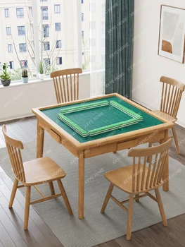 Обеденный стол двойного назначения для протирания рук Бытовой Минималистичный Обеденный стол и стул для маленькой квартиры Шахматный столик Квадратный стол Que Qi Изображение