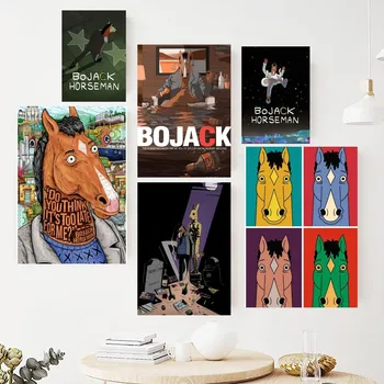 Плакат с рисунком B-BoJack H-Horseman, картины на стене, картина для интерьера гостиной, украшение комнаты Изображение