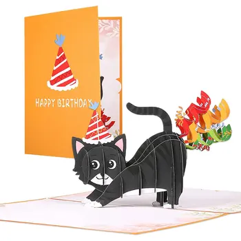Поздравительная открытка, благословляющие открытки, Подарки для фестиваля таинственных поделок с котом Ручной работы, День матери, Годовщина свадьбы Изображение