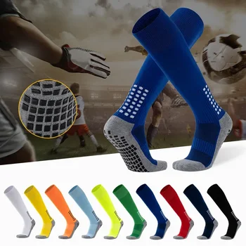 Профессиональные футбольные носки с защитой от скольжения, Мужские, женские, детские Футбольные тренировочные Хлопковые гольфы, футбольные толстые Спортивные носки, Бег, пешие прогулки, Теннис Изображение