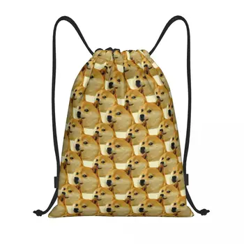 Рюкзак на шнурке Shiba Inu Doge Cheems Meme Для женщин и мужчин, Спортивный рюкзак для спортзала, Складная сумка для тренировок, сумка Изображение