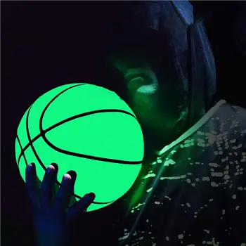 Светящиеся Баскетбольные Светоотражающие Игрушки Зеленые Мячи Хороший Захват Игровых Принадлежностей Изображение