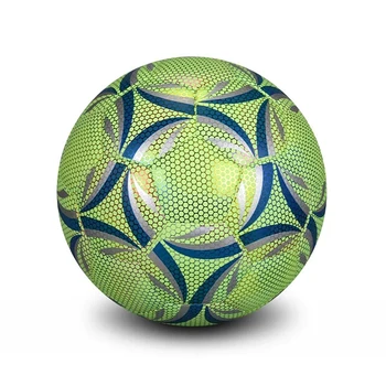 Светящийся футбольный мяч 4 размера, отражающий футбольный мяч, ослепительно светящийся в темноте, тренировочный и игровой мяч, длительный срок службы. Изображение