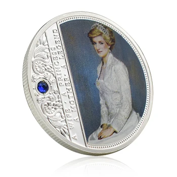 Серебряная монета принцессы Дианы Великобритании Портреты принцессы, Памятная медаль, Поделки, Сувенирные украшения Изображение