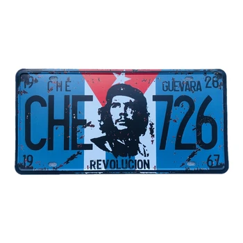 Старинные Металлические Жестяные Вывески Che Guevara 726 Автомобильный Номерной Знак Художественный Плакат Бар Паб Паб Старинные Декоративные Тарелки Металлическое Настенное Искусство Изображение