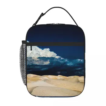 Сумка для ланча Storm Clouds Over The Desert, изоляционные сумки для ланча, женские сумки для ланча Изображение