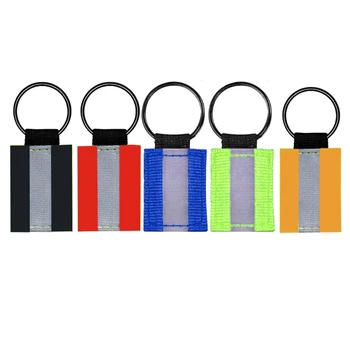 Упаковка из 10 Светоотражающих брелоков для ключей, Светоотражающий брелок-отражатель, зеленые светоотражатели высокой видимости для безопасности в ночное время суток Изображение