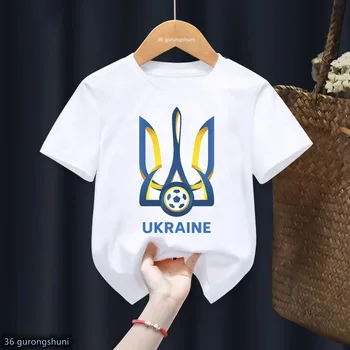 футболка для мальчиков, Милая футболка в украинском стиле, Украинская футболка в стиле Харадзюку, Детская футболка, Футболка Для маленьких мальчиков И девочек, Топ Унисекс, футболка с коротким рукавом Изображение