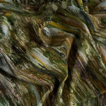 Хлопчатобумажная ткань высокой плотности цвета зеленого мха вельветовая осенне-зимняя рубашка telas, брюки, ветровка, пальто, ткань для одежды Изображение