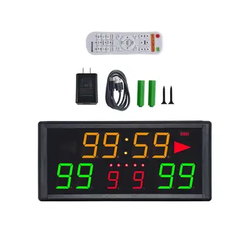 Цифровое табло для волейбола со светодиодным дисплеем, часы с дистанционным управлением для подсчета очков Изображение